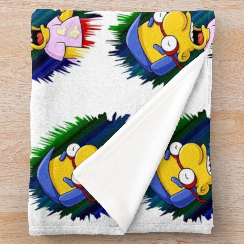 Soft and comfy plush blanket featuring a lofi-style anime character design