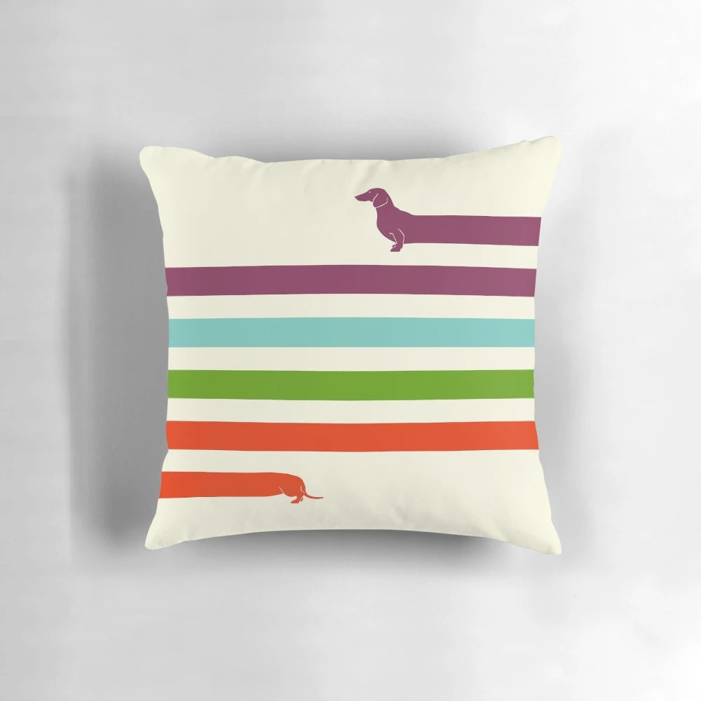 Soft and plush long dachshund-shaped pillow for comfortable lounging and home decor