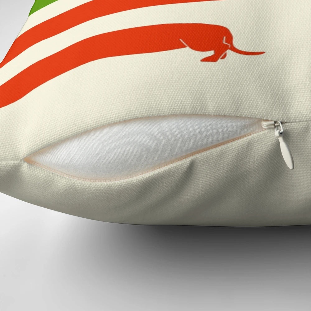 Soft and plush long dachshund-shaped pillow for comfortable lounging and home decor