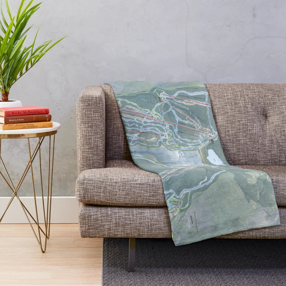 Loon Mountain Ski Resort Trail Map Plush Blanket