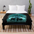 Lord of the Rings inspired plush blanket featuring characters and elements from the popular fantasy series
