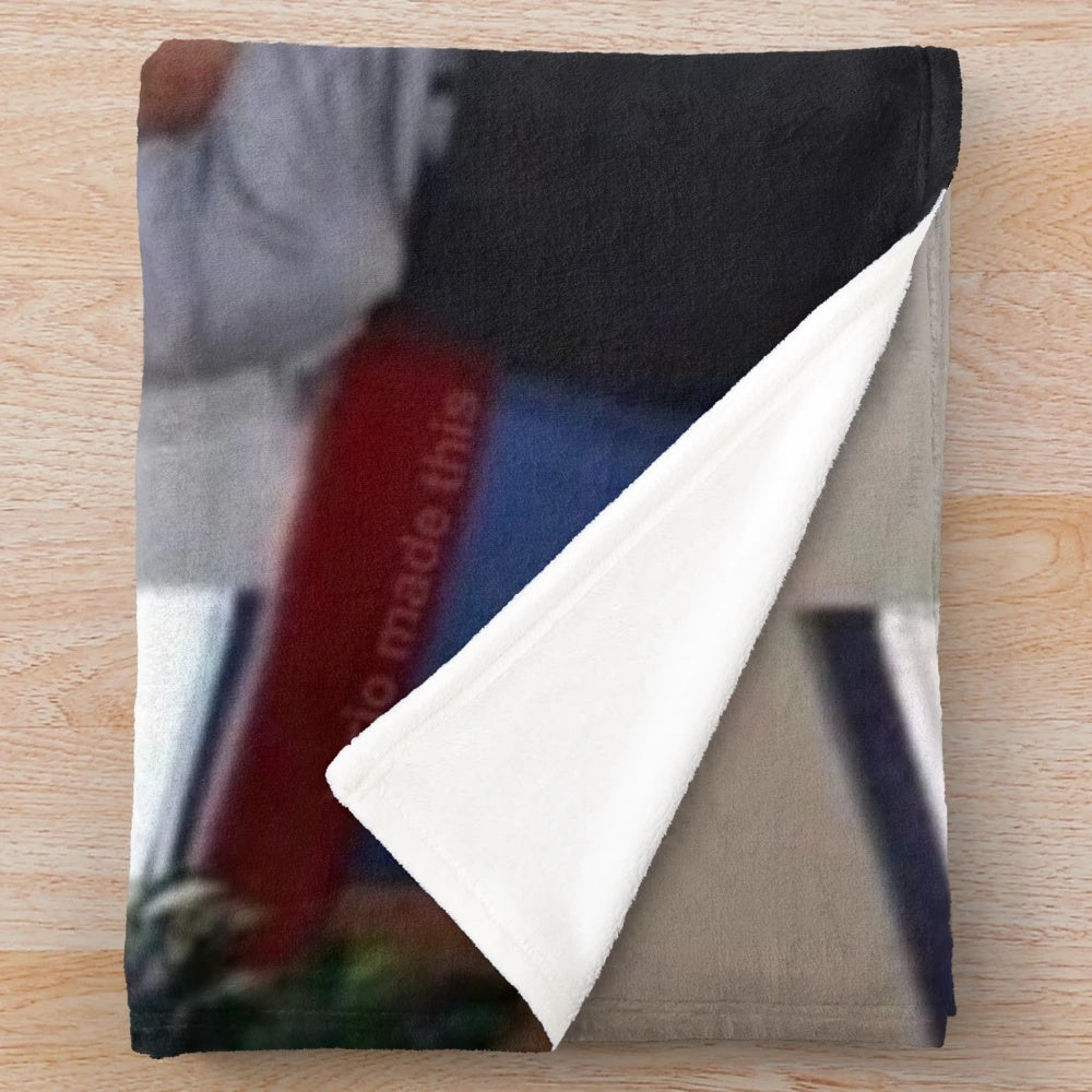 Plush blanket featuring the "Los Pollos Hermanos" logo and jerma meme elements