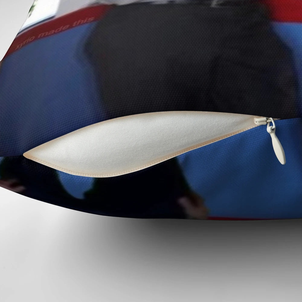 A soft, plush pillow featuring the iconic 'Los Pollos Hermanos' logo, a nod to the popular Twitch streamer Jerma985 and meme culture.