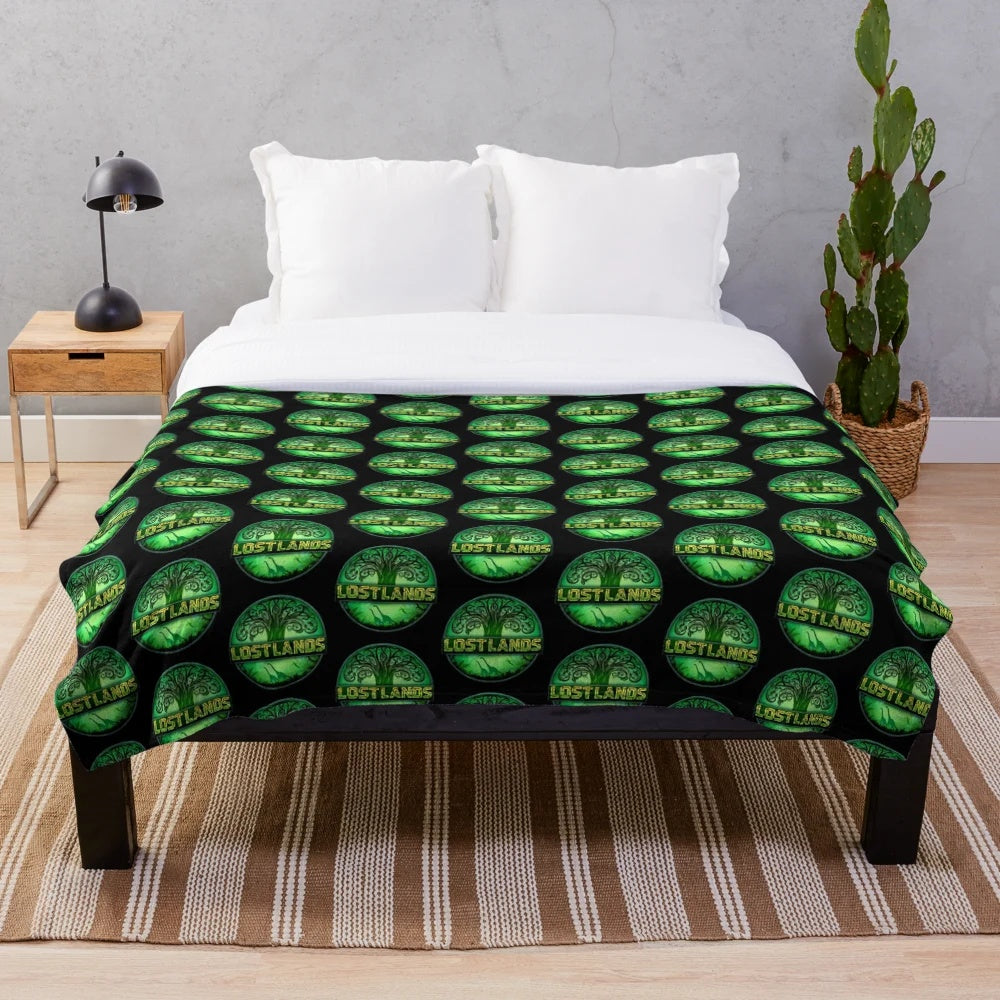 Plush blanket featuring Lost Lands-inspired design for electronic music fans