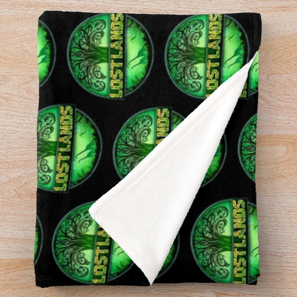 Plush blanket featuring Lost Lands-inspired design for electronic music fans