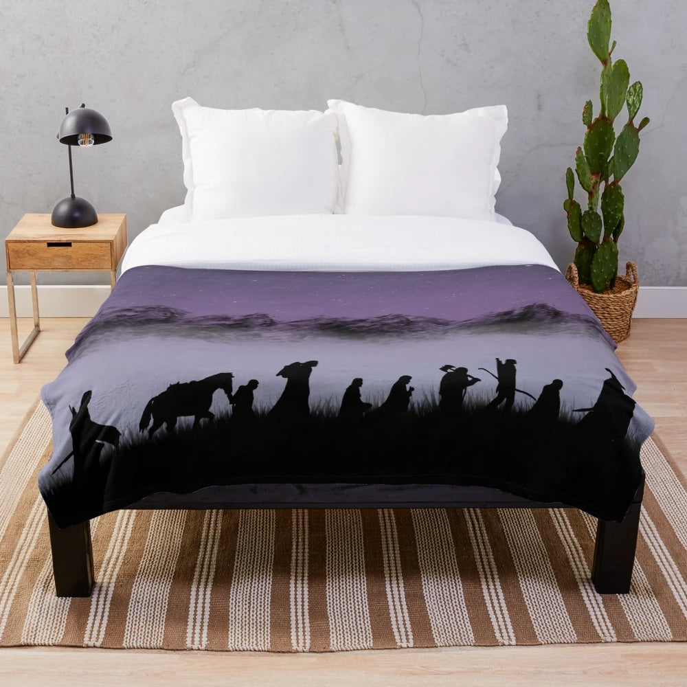 Plush blanket featuring the Lord of the Rings: The Fellowship of the Ring