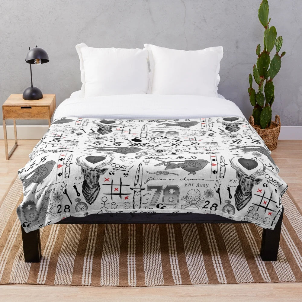 Louis Tomlinson tattoo design plush blanket