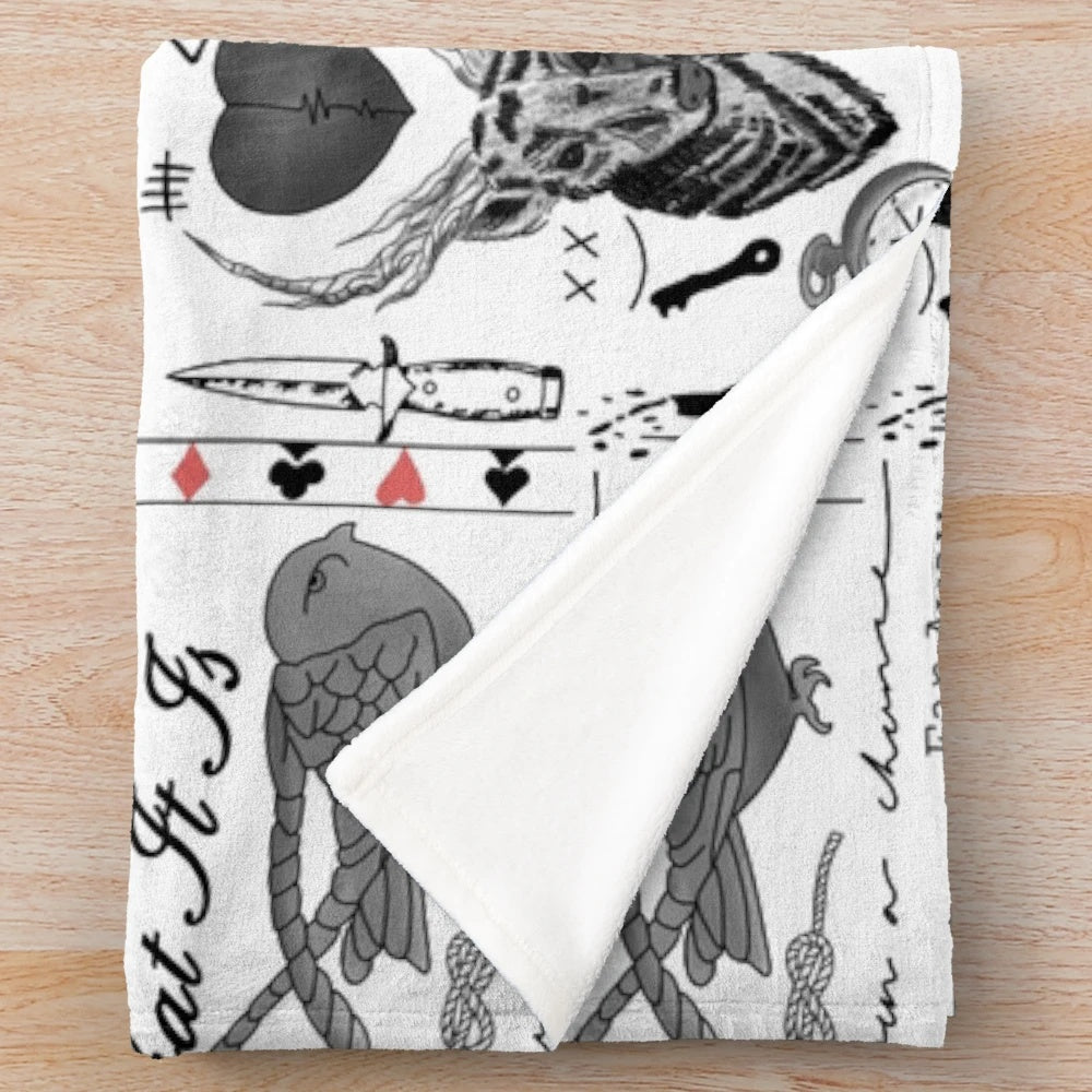 Louis Tomlinson tattoo design plush blanket