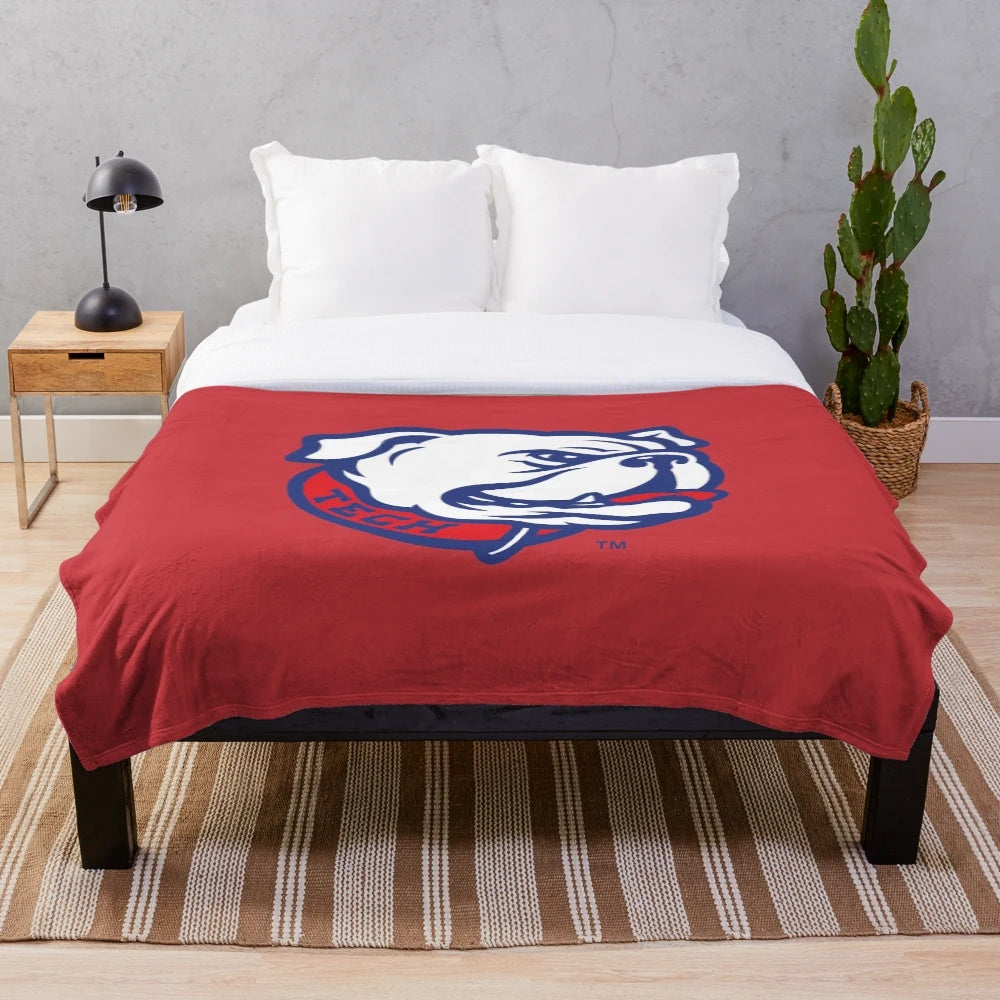 Louisiana Football Plush Blanket with College Team Colors and Logo