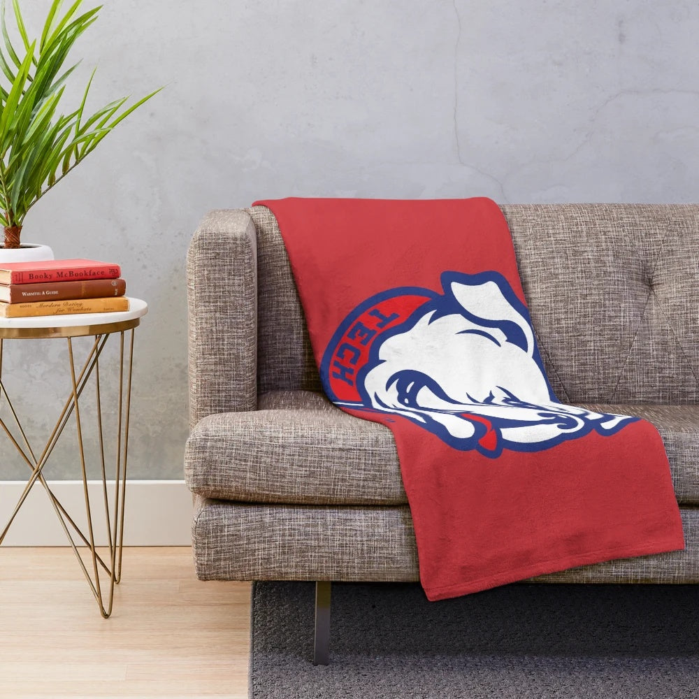 Louisiana Football Plush Blanket with College Team Colors and Logo