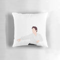 Love Actually" movie-inspired minimalist throw pillow featuring Hugh Grant and Notting Hill, London