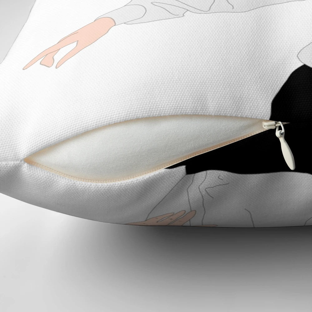 Love Actually" movie-inspired minimalist throw pillow featuring Hugh Grant and Notting Hill, London