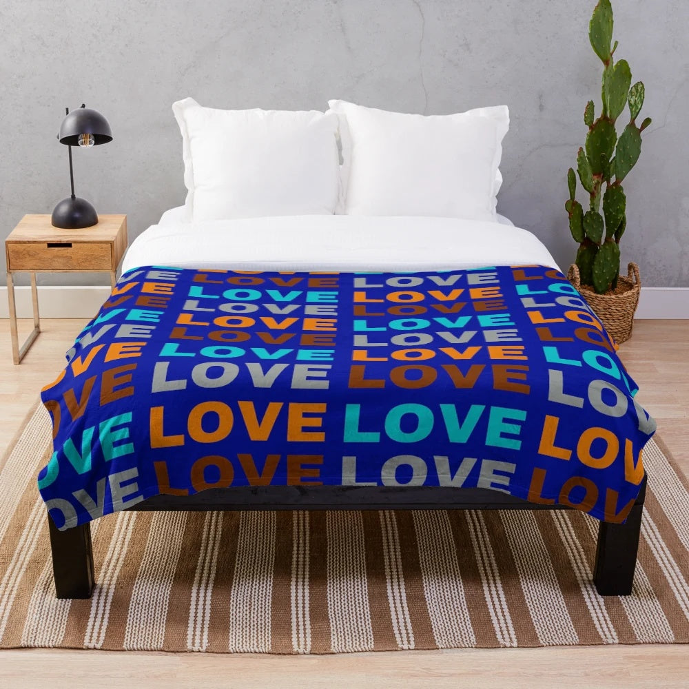 Soft and Cozy Love-Themed Plush Blanket