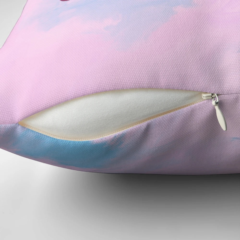 Plush lover pillow in shades of pink and blue for snuggling
