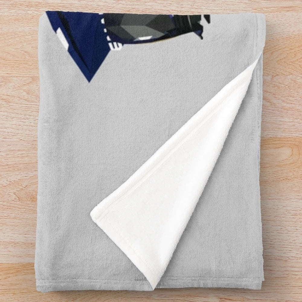 A soft, low poly plush blanket featuring Lando Norris, the Formula 1 racing driver