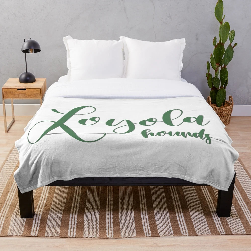 Loyola Greyhounds-inspired plush blanket