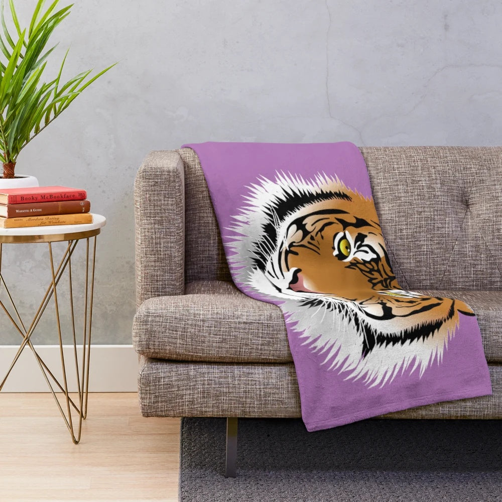 Callin' Baton Rouge themed plush blanket featuring the LSU Tigers colors and mascot