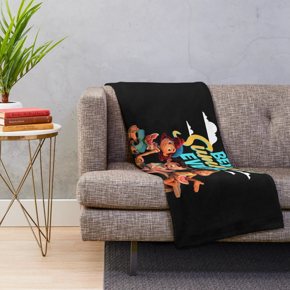 Luca Pixar inspired plush blanket with ocean and beach theme