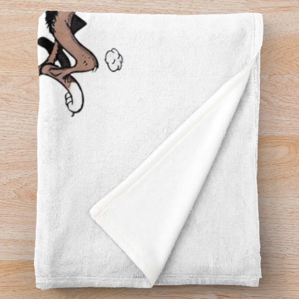 Lucky Luke Plush Blanket with Cowboy and Horse Motif