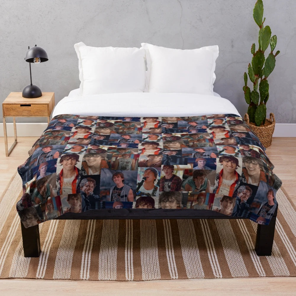 Luke JATP Plush Blanket featuring a collage design from the Netflix series Julie and the Phantoms