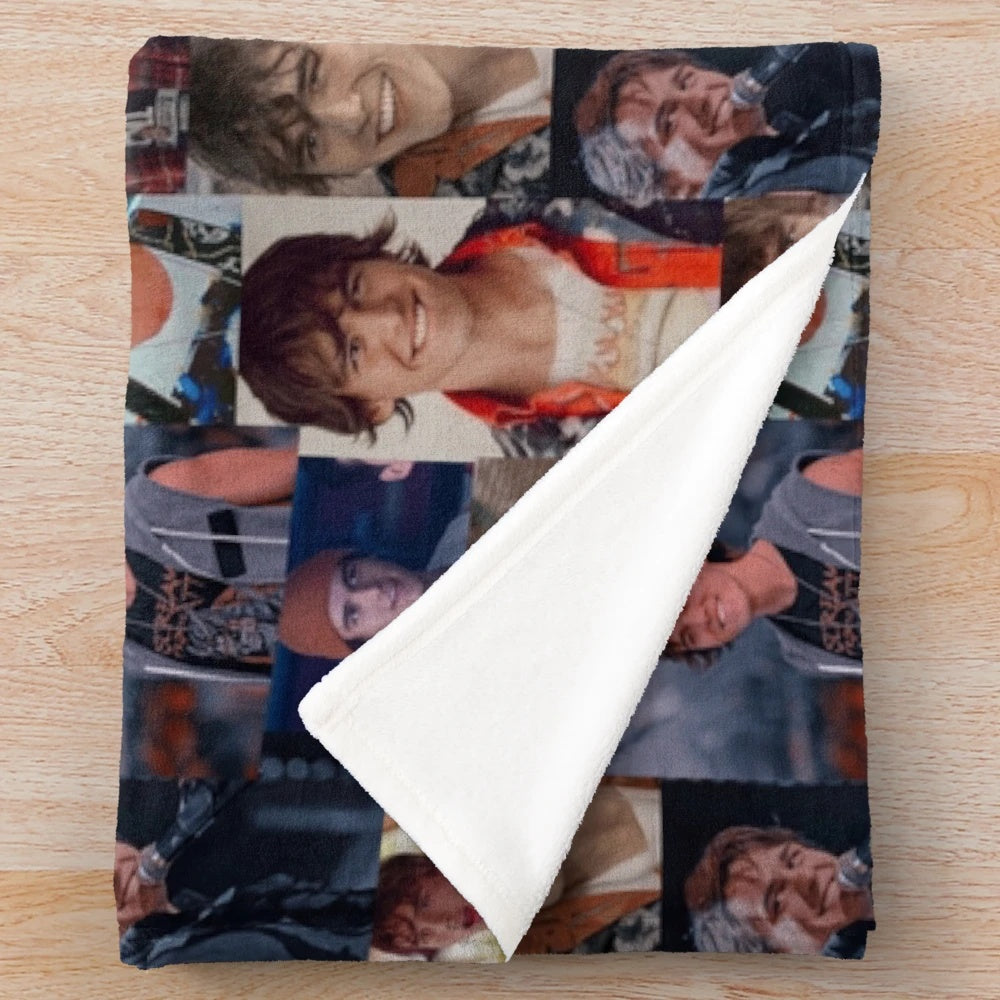 Luke JATP Plush Blanket featuring a collage design from the Netflix series Julie and the Phantoms