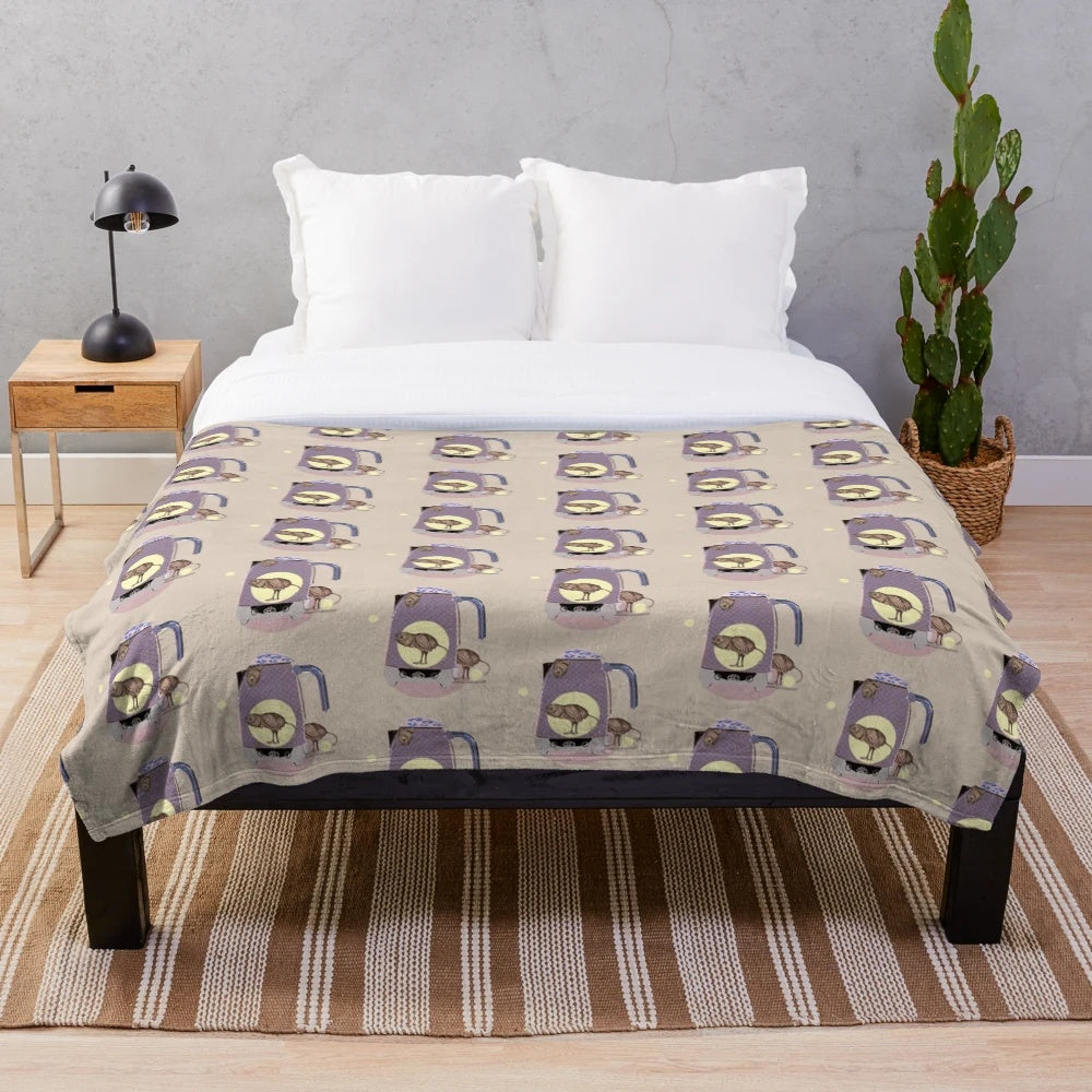 {$M} Plush Blanket with a Still Life Artwork Design