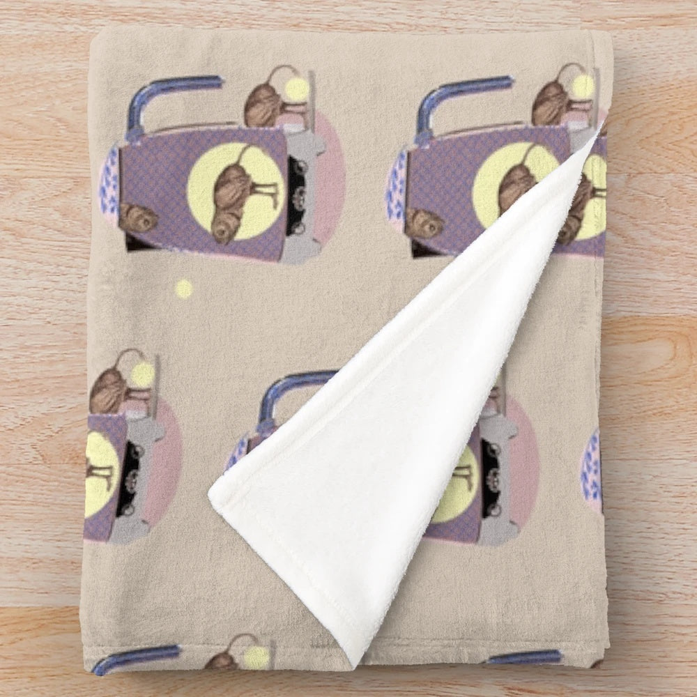 {$M} Plush Blanket with a Still Life Artwork Design
