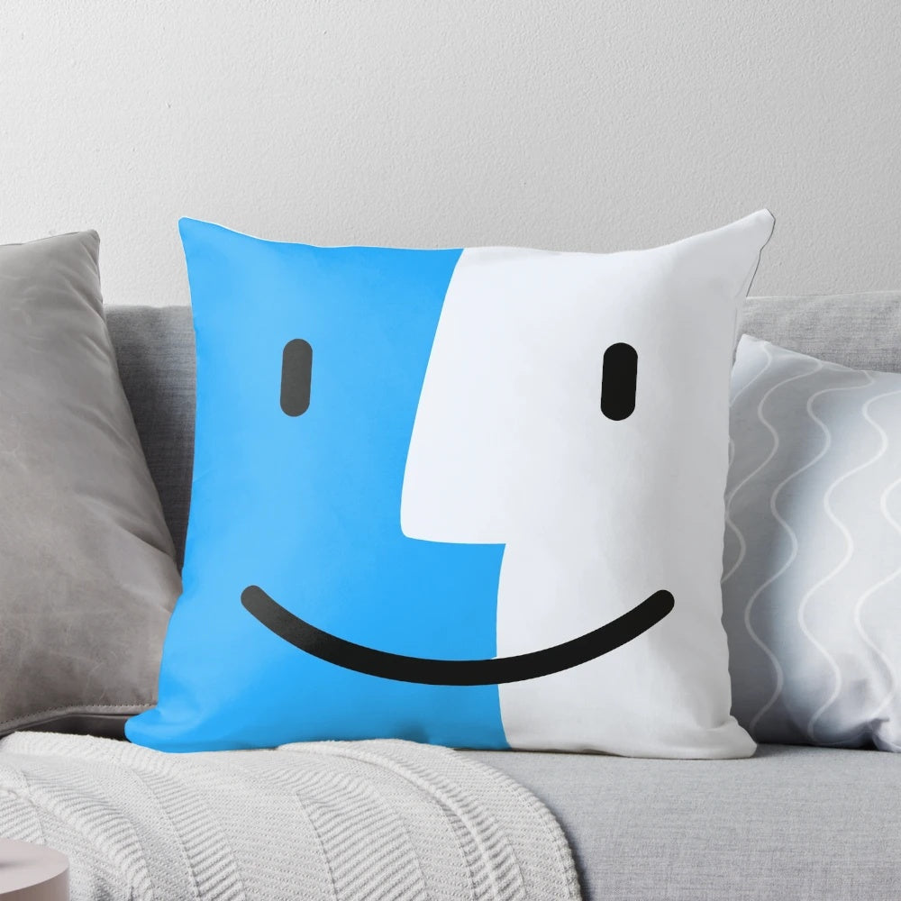 A plush, Mac OS-themed pillow with an Apple logo design, perfect for tech enthusiasts and home decor.