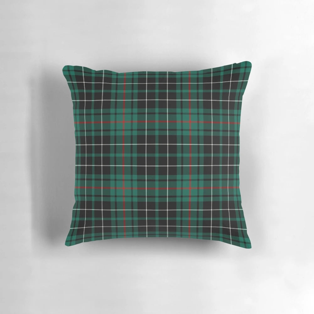 Vibrant MacAulay clan tartan (hunting) pattern printed on a soft, plush pillow.