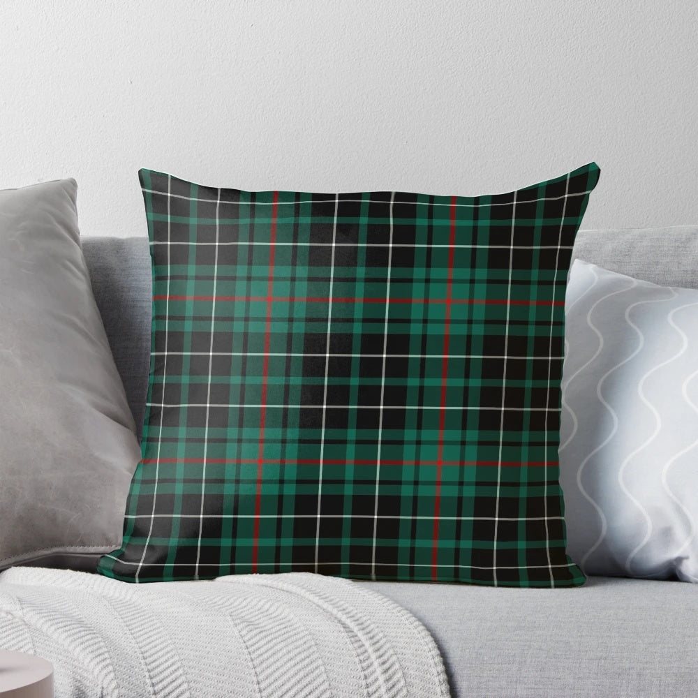 Vibrant MacAulay clan tartan (hunting) pattern printed on a soft, plush pillow.