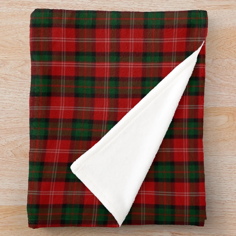 Mackintosh Clan Tartan Plush Blanket featuring the traditional Scottish tartan pattern