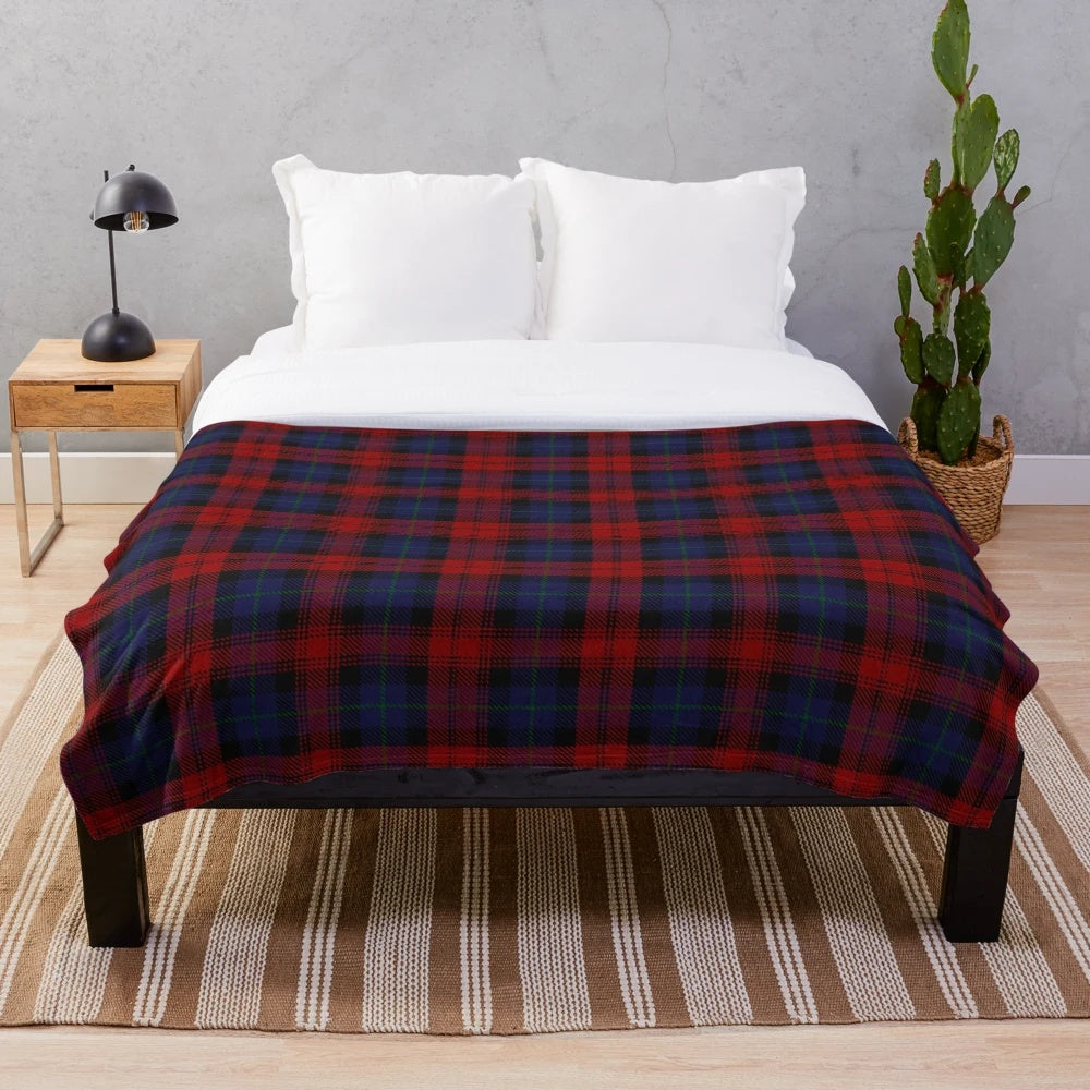 MacLachlan Tartan Plush Blanket featuring a Scottish clan pattern