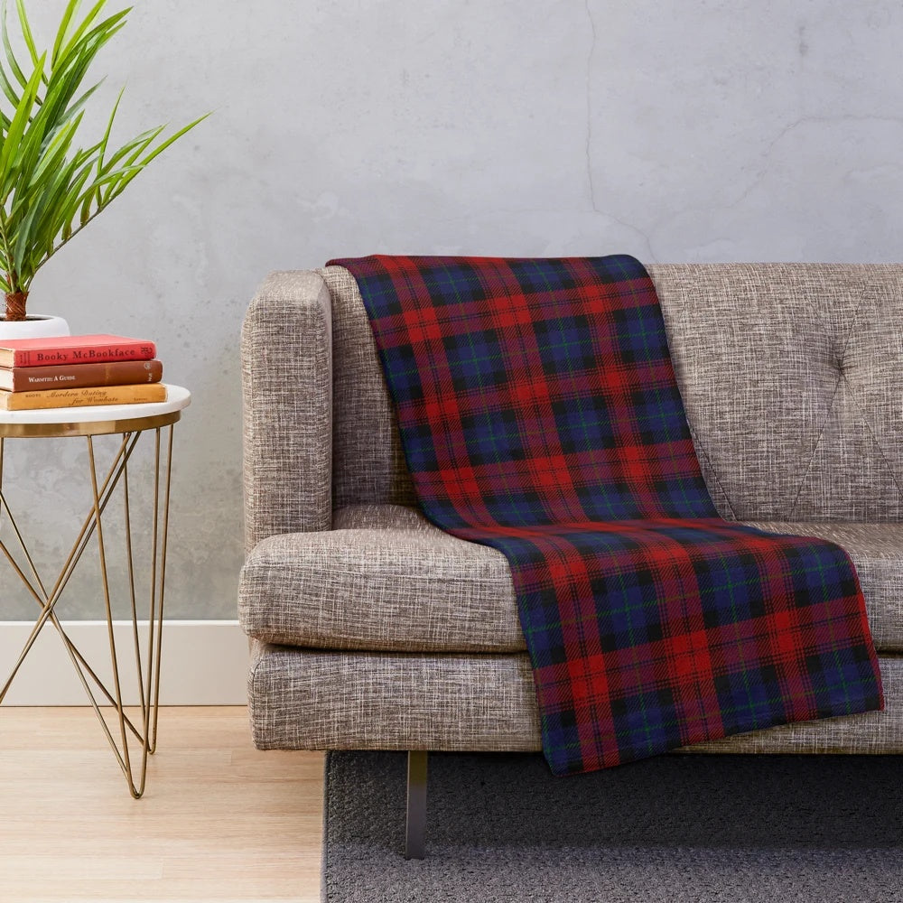 MacLachlan Tartan Plush Blanket featuring a Scottish clan pattern