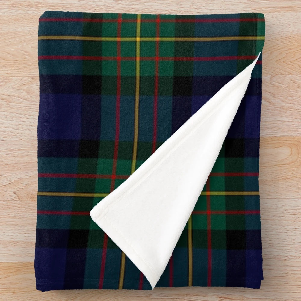 Maclaren clan tartan plush blanket with modern colors and soft texture