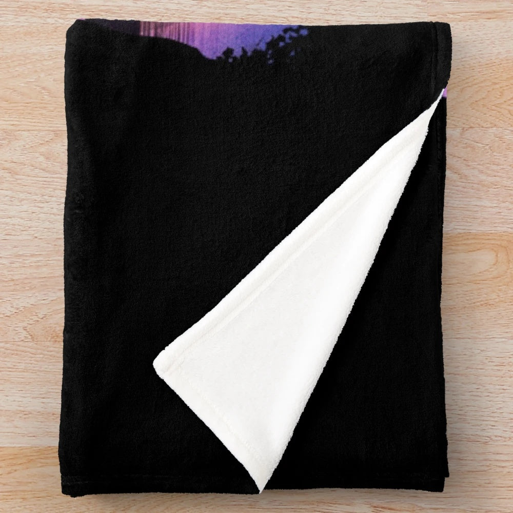 Soft and plush blanket featuring a magical tower and princess-inspired landscape
