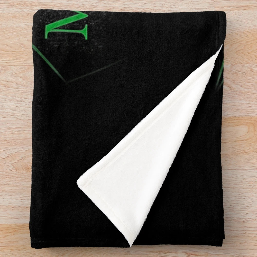 Magnus Archives inspired plush blanket featuring the Magnus Archives logo and characters
