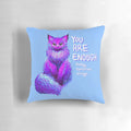 Soft, fluffy Maine Coon cat pillow with the message "YOU ARE ENOUGH" for self-love and mental health support.
