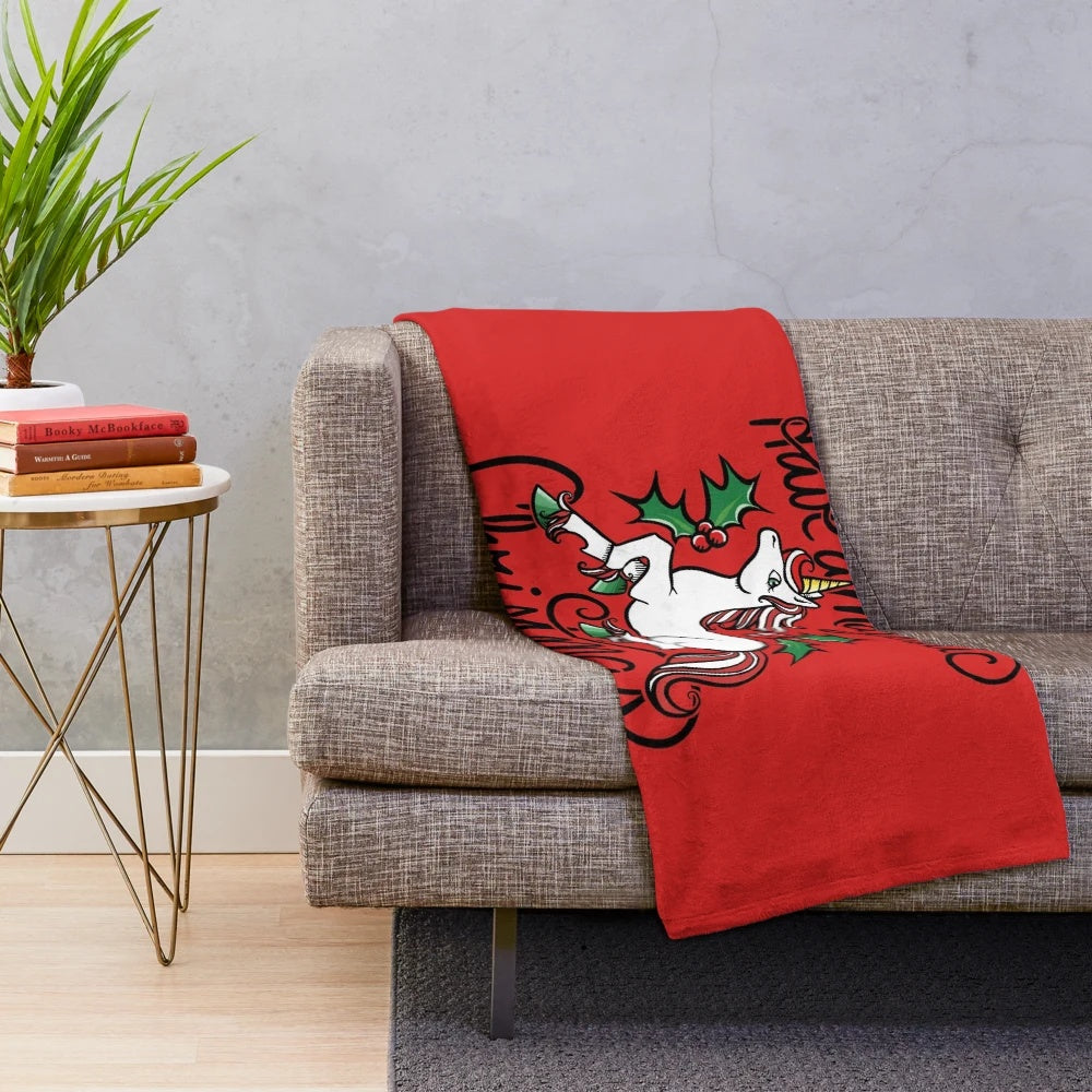 Majestic unicorn-themed plush blanket for the holidays