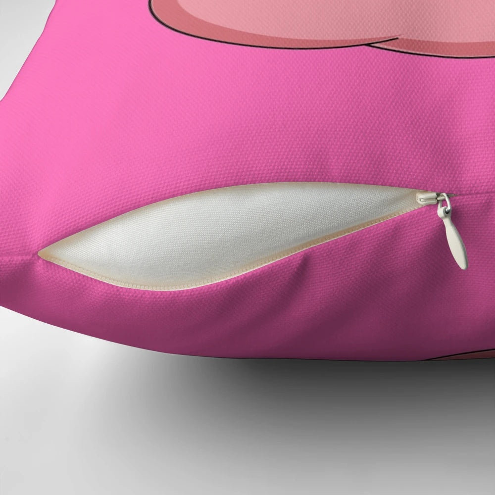 Majin Buu from Dragon Ball Z plush pillow in a kawaii, retro anime style