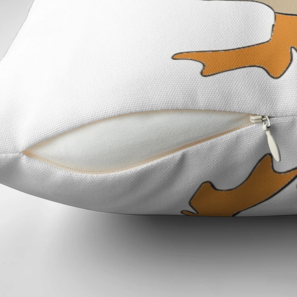 Decorative pillow featuring a mallard duck wearing a knitted sweater