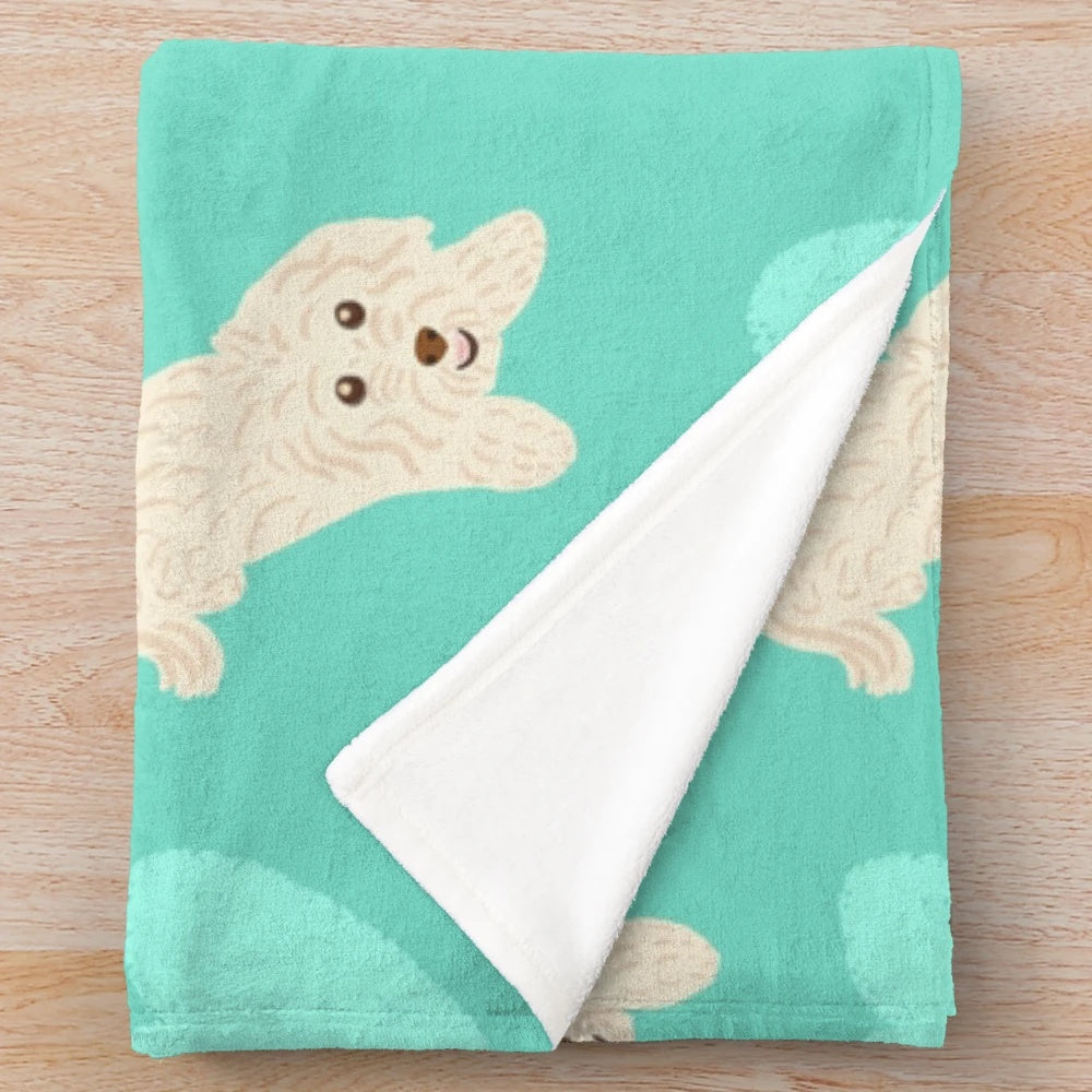 Soft and cuddly maltipoo plush blanket
