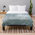 Plush blanket featuring Mammoth Mountain ski resort trail map design