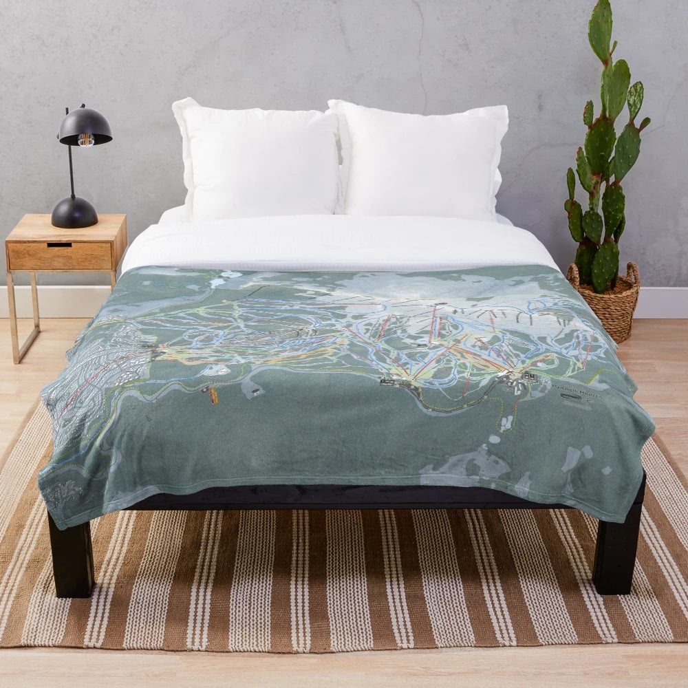 Plush blanket featuring Mammoth Mountain ski resort trail map design