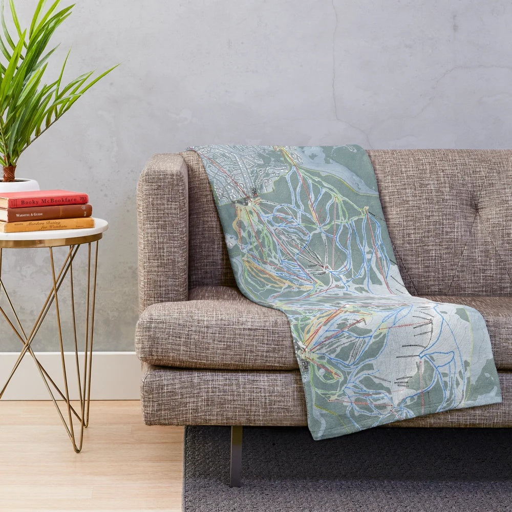 Plush blanket featuring Mammoth Mountain ski resort trail map design