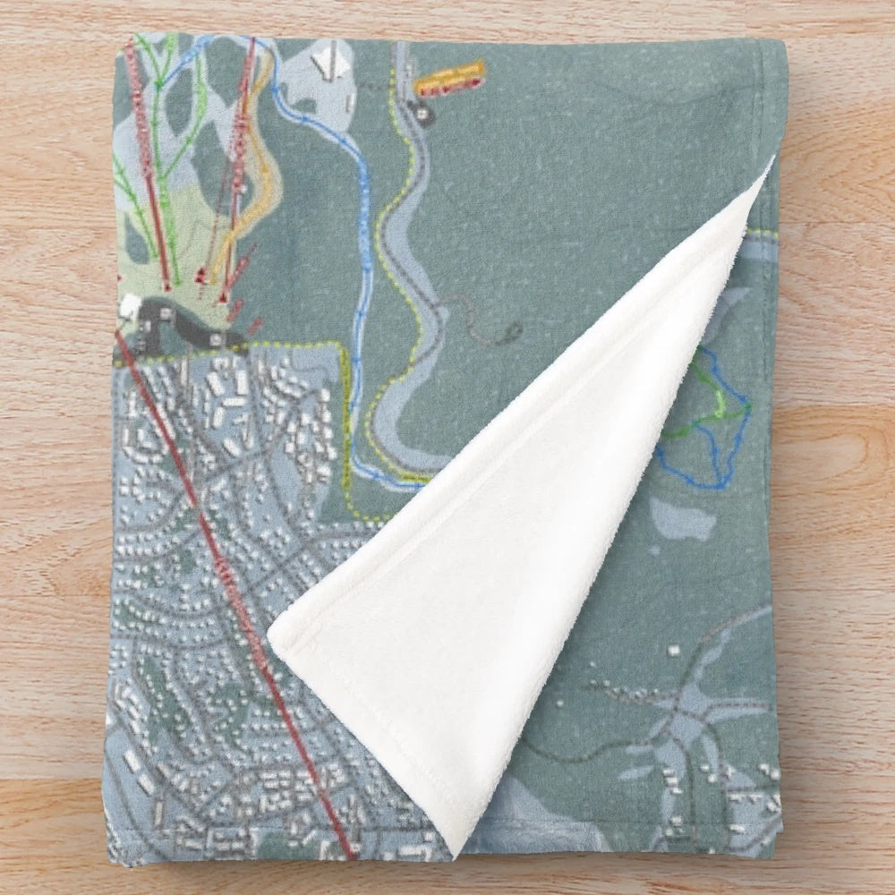 Plush blanket featuring Mammoth Mountain ski resort trail map design