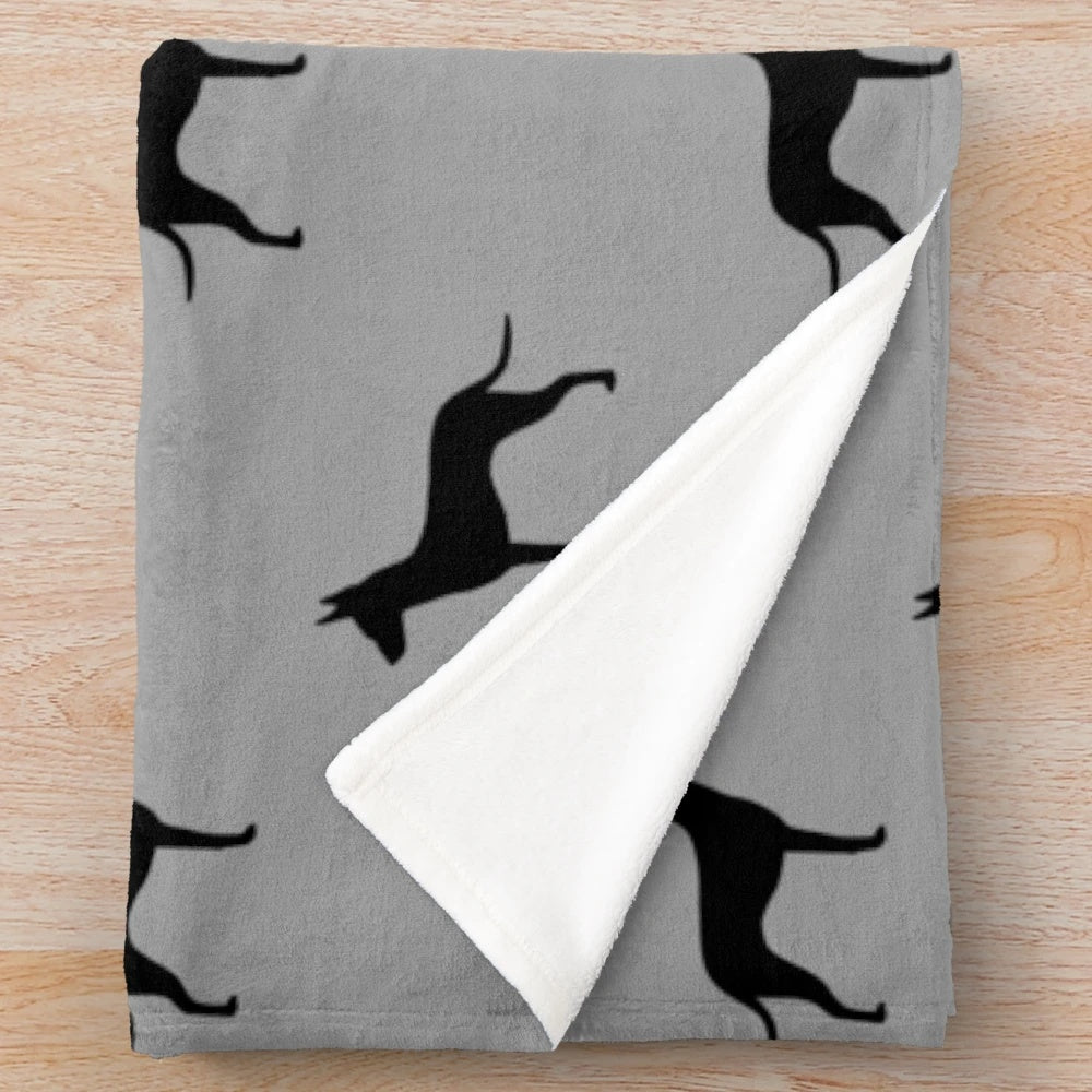Manchester Terrier Silhouette Plush Blanket