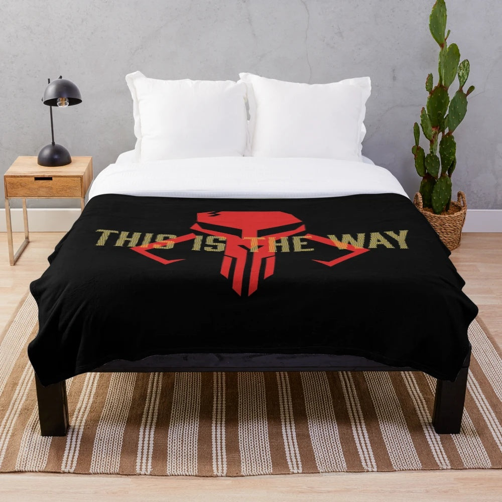 Soft and cuddly plush blanket featuring the Mandalorian and Baby Yoda from Star Wars