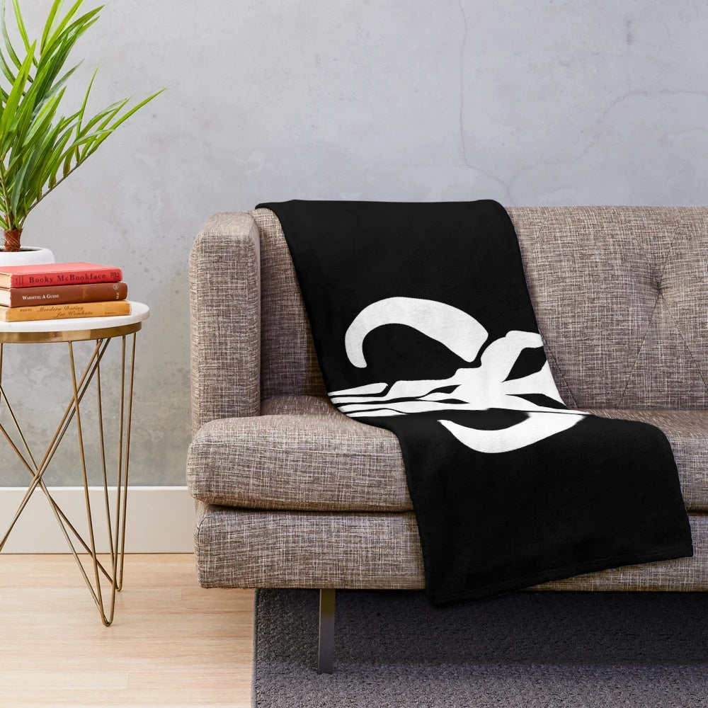 Mando-inspired plush blanket with soft, cozy texture