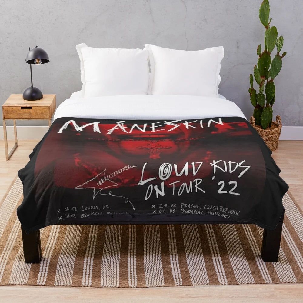 Maneskin band tour plush blanket