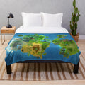 Cozy plush blanket with a map-inspired design